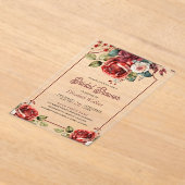 Red Roses Floral Bridal Shower Acryleinladungen (Ablage )