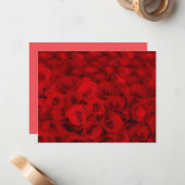 Red Roses Flower Art Bouquet Note Card Set Mitteilungskarte (Vorderseite/Rückseite Beispiel)