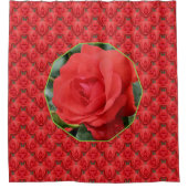 Red Roses Foral Art Pattern  Duschvorhang (Vorderseite)