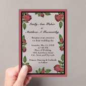 Red Roses Frame Image with Light Red Cloud Wedding Acryleinladungen (Insitu (Handheld))
