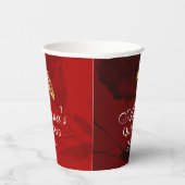 Red Roses, Gold 15, Tiara Quinceanera Pappbecher (Rechts)