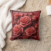 "Red roses in Wax design" Kissen (Decke)