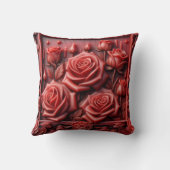 "Red roses in Wax design" Kissen (Rückseite)