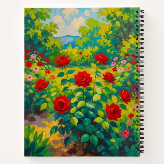 Red Roses Notebook Notizblock (Rückseite)