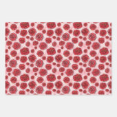 Red Roses on Pink Watercolor Pattern Geschenkpapier Set (Vorderseite 2)