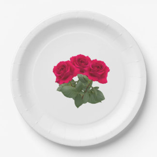 Red roses pappteller