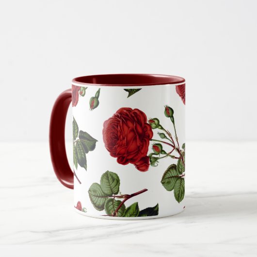 Red Roses Pattern Tasse (Vorderseite Links)
