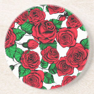 Red roses pattern untersetzer