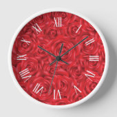 Red roses pattern white numerals uhr (Vorderseite)