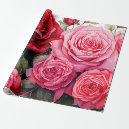 Red roses, Red roses, Geschenkpapier (Ungerollt)