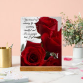 Red Roses Romantic Quote Acrylschild (Hochzeit)