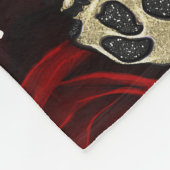 Red Roses & Skulls Black Floral Gothic White Fleecedecke (Ecke)