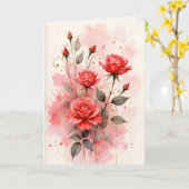 Red Roses Valentine's Day Anniversary Karte (Gelbe Blume)