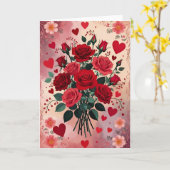 Red Roses, Valentine's Day, Karte (Gelbe Blume)