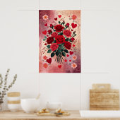 Red Roses, Valentine's Day, Poster (Küche)