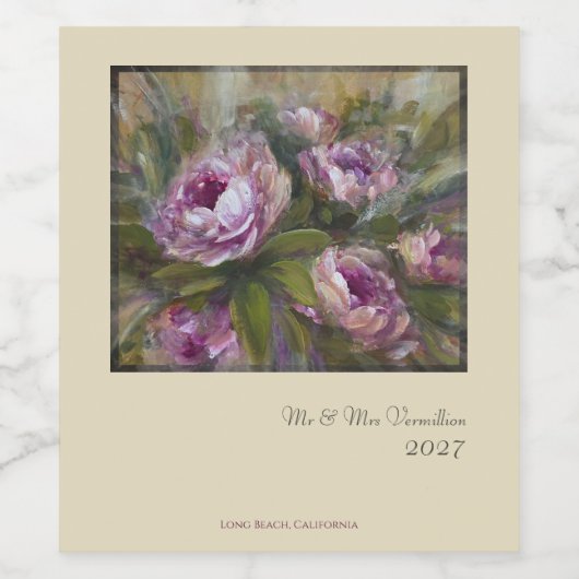 Red Roses Weinetikett (Einzelnes Label)