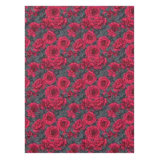Red roses with gray leaves on black tischdecke (Vorderseite)