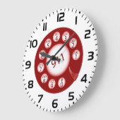 Red Rotary Phone Dial 911 Emergency Number Große Wanduhr (Winkel)