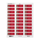 Red Rote Rose Address Label (Vorne)