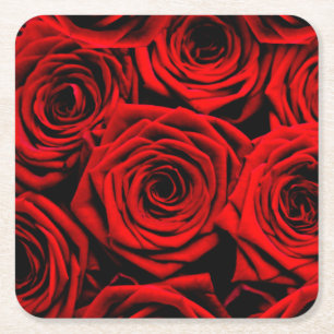 Red Rote Rosen Paper Untersetzer