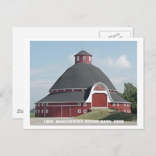 Red ROUND BARN Karte (Vorne/Hinten)