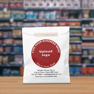 Red Round Business Brand on Paper Bag Geschenktütchen