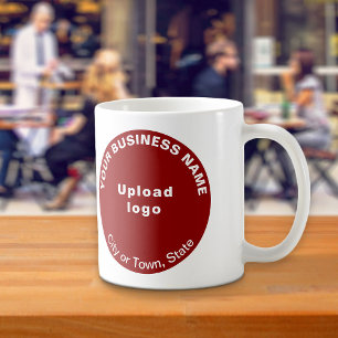 Red Round Business Brand on Tasse