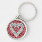 Red Round Liebe Diamond Heart Keychain Schlüsselanhänger (Vorne)