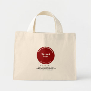 Red Round Shape Business Brand auf Mini Tote Bag Mini Stoffbeutel