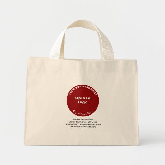 Red Round Shape Business Brand auf Mini Tote Bag Mini Stoffbeutel (Vorne)