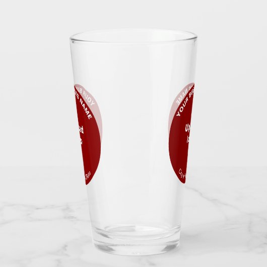 Red Round Shape Business Brand on Glass Cup Glas (Links)
