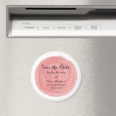 Red Round Watercolor Save the Date Magnet (In Situ (Geschirrspüler))