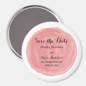 Red Round Watercolor Save the Date Magnet (Vorderseite/Rückseite)