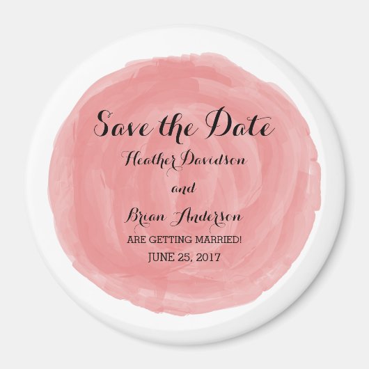 Red Round Watercolor Save the Date Magnet (Vorne)