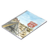 Red Route 66 Sign Notizblock (Linke Seite)