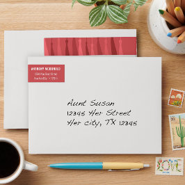 Red Row Tassels Wraparound Address Label