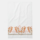 Red Rowan Berries & Gold Blätter Geschirrtuch (Vertikal)