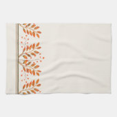 Red Rowan Berries & Gold Blätter Ivory Geschirrtuch (Horizontal)