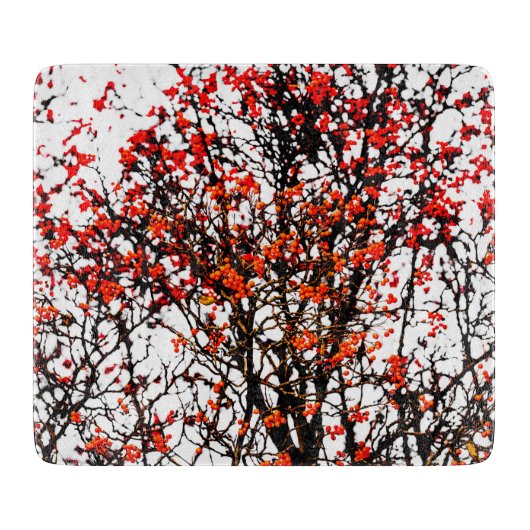 Red rowan fruit or ash berries schneidebrett (Vorderseite)