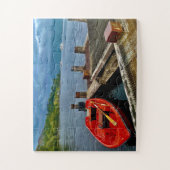 Red Rowboat at Glasgow Quiet Dock Puzzle (Vertikal)