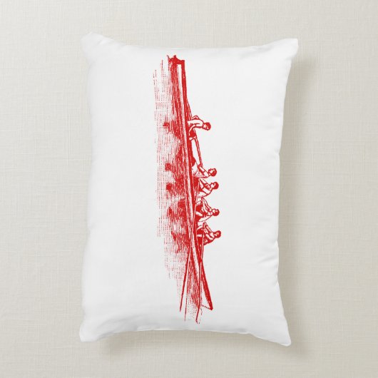 Red Rowing Rowers Crew Team Wassersport Dekokissen (Rückseite(Vertikal))