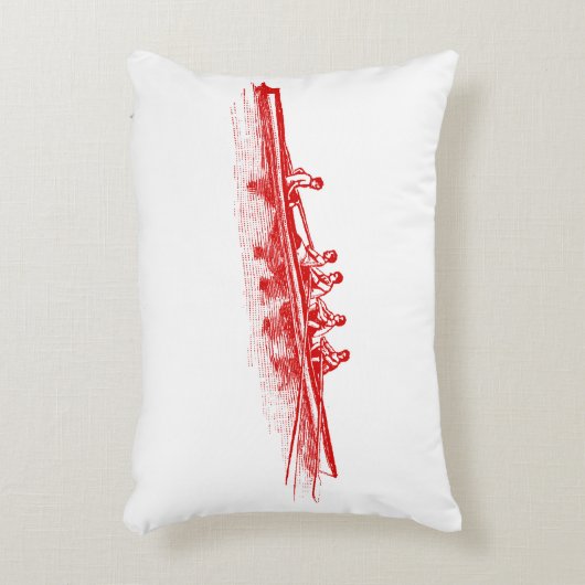 Red Rowing Rowers Crew Team Wassersport Dekokissen (Vorderseite(Vertikal))