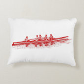 Red Rowing Rowers Crew Team Wassersport Dekokissen (Rückseite)