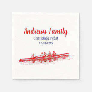 Red Rowing Rowers Crew Team Wassersport Serviette