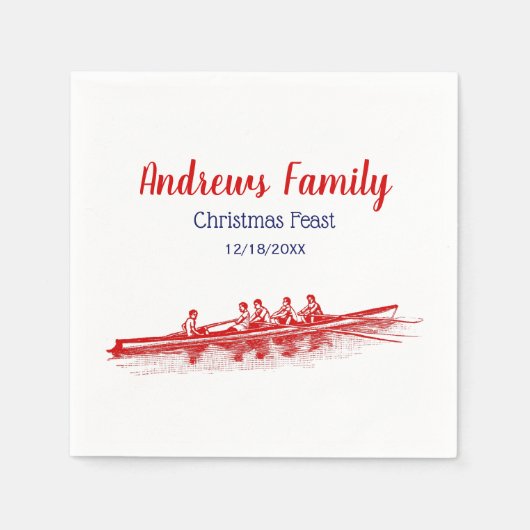 Red Rowing Rowers Crew Team Wassersport Serviette (Vorderseite)