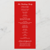 Red Royal Couple Wedding Program Programm (Rückseite)