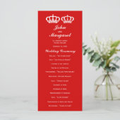 Red Royal Couple Wedding Program Programm (Stehend Vorderseite)