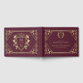 Red Royal Fantasy Monogram Wedding Gästebuch (Voll)