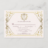 Red Royal Fantasy Monogram Wedding RSVP Begleitkarte (Vorderseite)