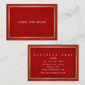 Red Royal Golden Frame Velvet White Vip Visitenkarte (Vorne/Hinten)